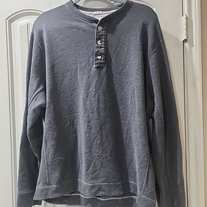 Abercrombie & Fitch Dark Gray Henley Sweatshirt